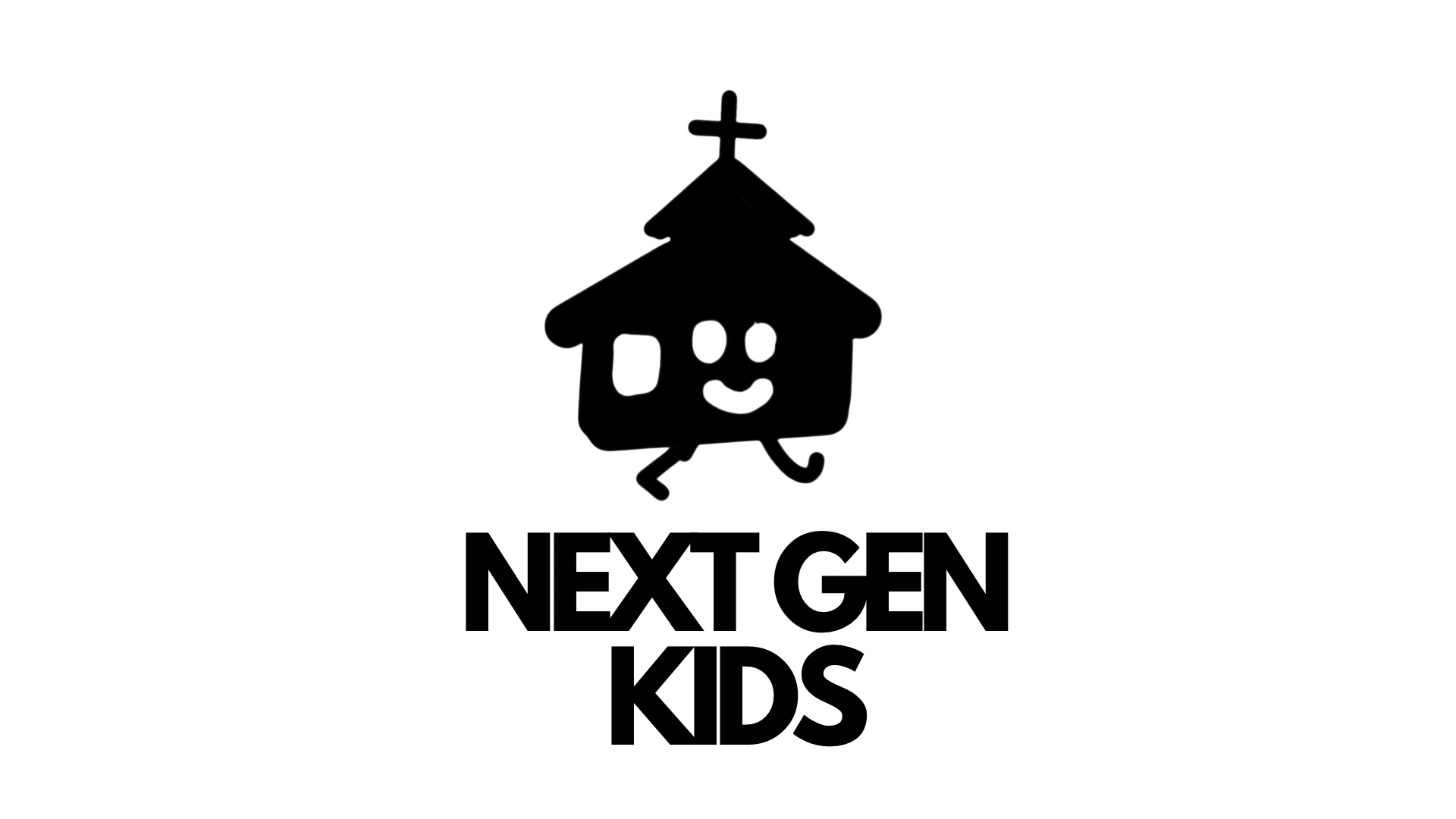 Logo of a smiling church with 'NEXT GEN KIDS' text.